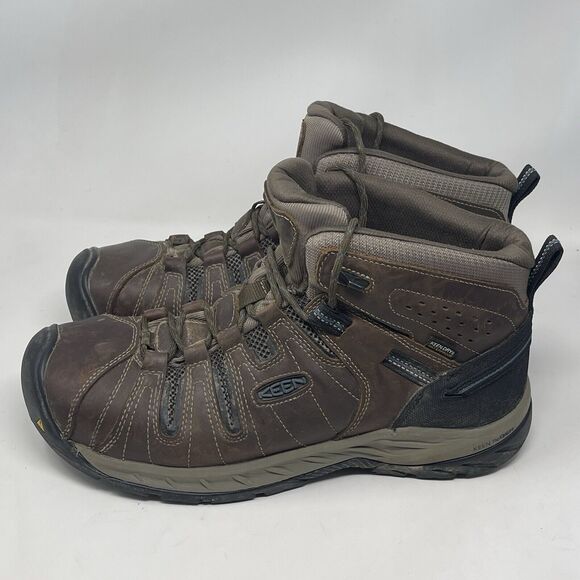 Keen Utility Flint Mid Steel Toe Boots Mens 13 D Brown Leather Work Hiking - Picture 4 of 16